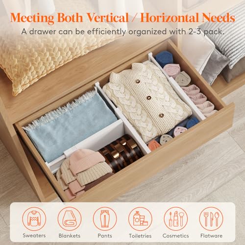 8 Pack 5" High Adjustable Drawer Dividers W7727