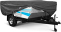 Waterproof Folding Camping Travel Trailer Storage Cover, 300D Polyester Fabric, Gray P68414