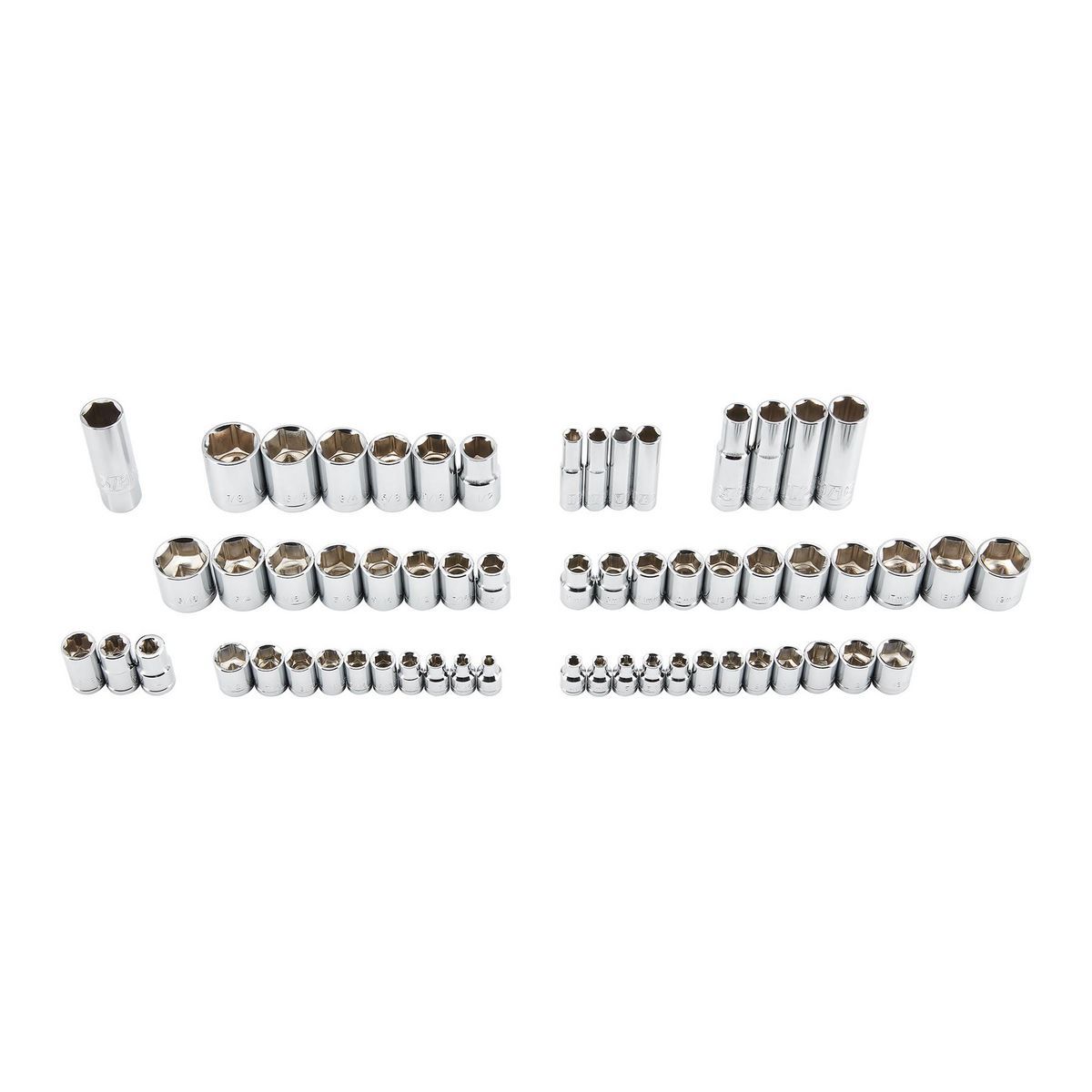 1/4 in., 3/8 in., and 1/2 in. Drive SAE and Metric Socket Set, 64-Piece C797