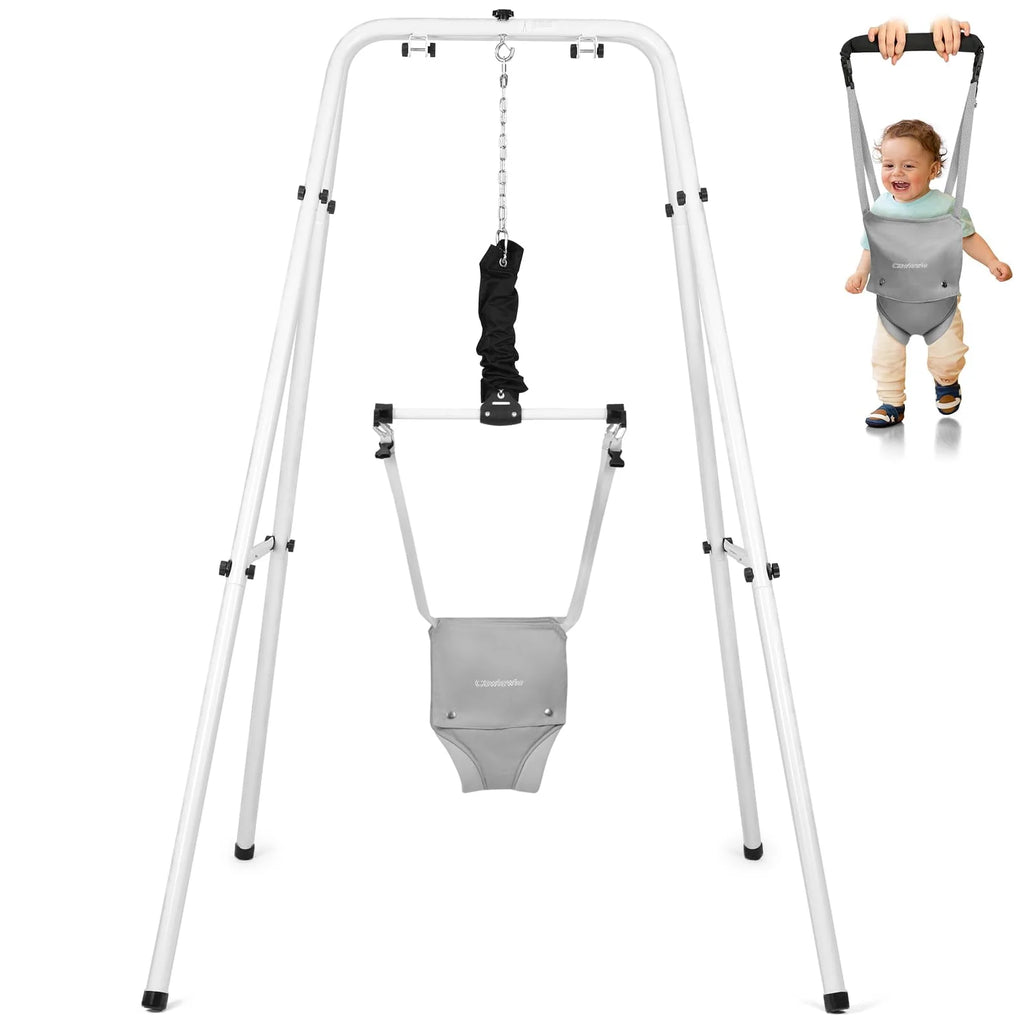 2 in 1 Baby Door Jumper, Adjustable Strap and Seat, Black R156