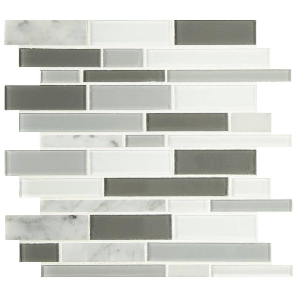 12 in. x 12 in. Textured Glass Mosaic Tile T328