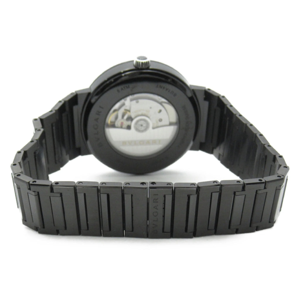 Pre-Owned Black Stainless Steel Mechanical Automatic Wrist Watch W5424