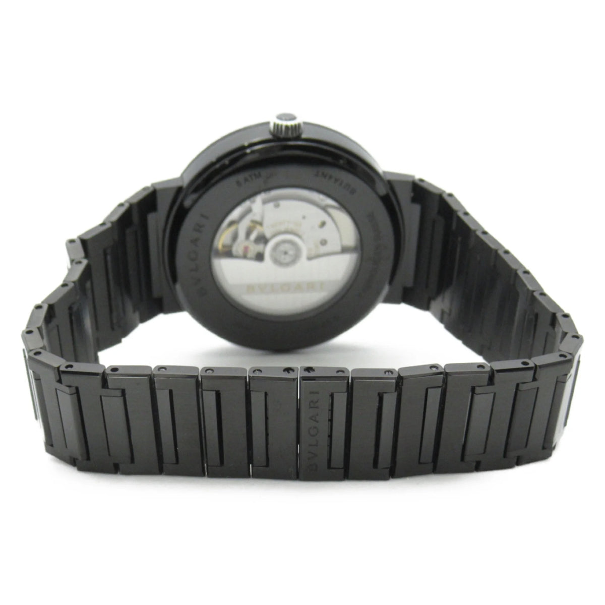 Pre-Owned Black Stainless Steel Mechanical Automatic Wrist Watch W5424