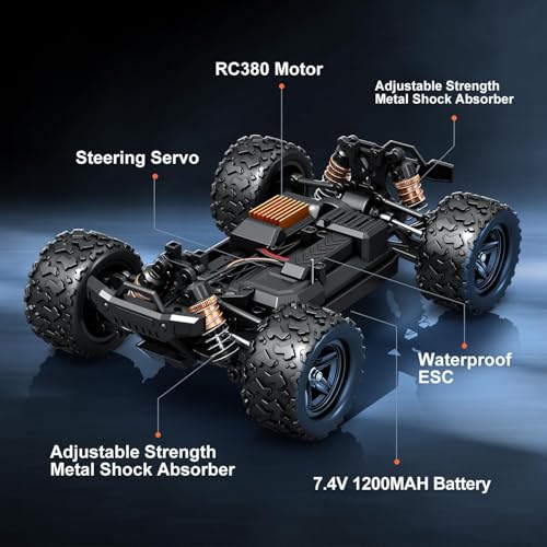 1:18 4WD Off-Road RC Truck with 2 Rechargeable Batteries V1343