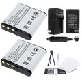 2-Pack High-Capacity Replacement Batteries with Rapid Travel Charger for Select Casio Cameras D184