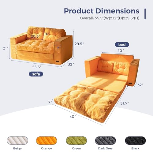 Dark Grey Convertible Sofa Bed A513