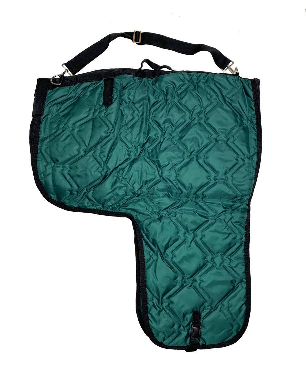 Large Green Poly Fill Saddle Carrier Bag N101