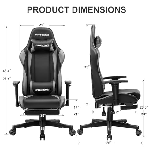 Blue Gaming Chair with Footrest R555876
