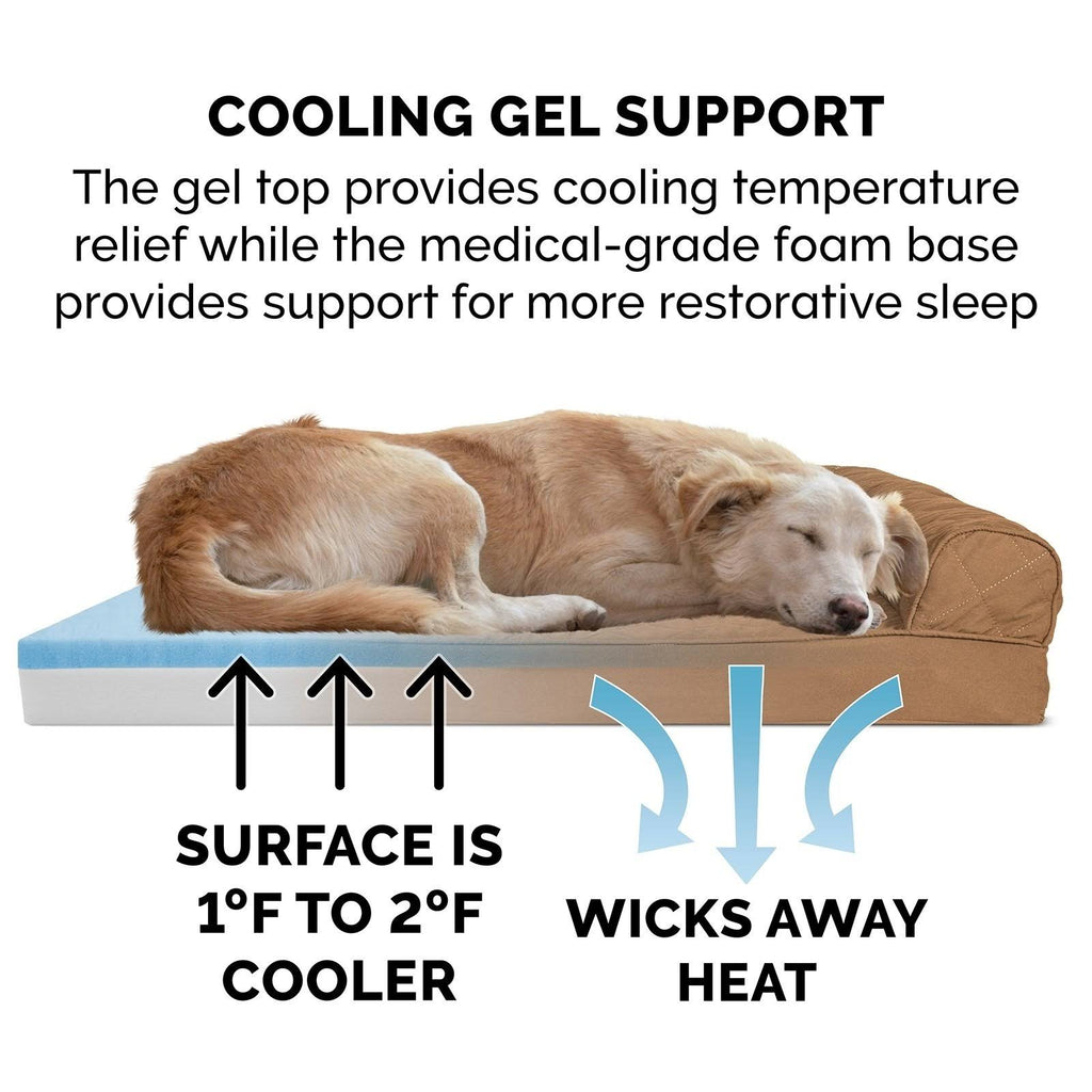 Quilted Cooling Gel Foam Sofa Dog Bed F339