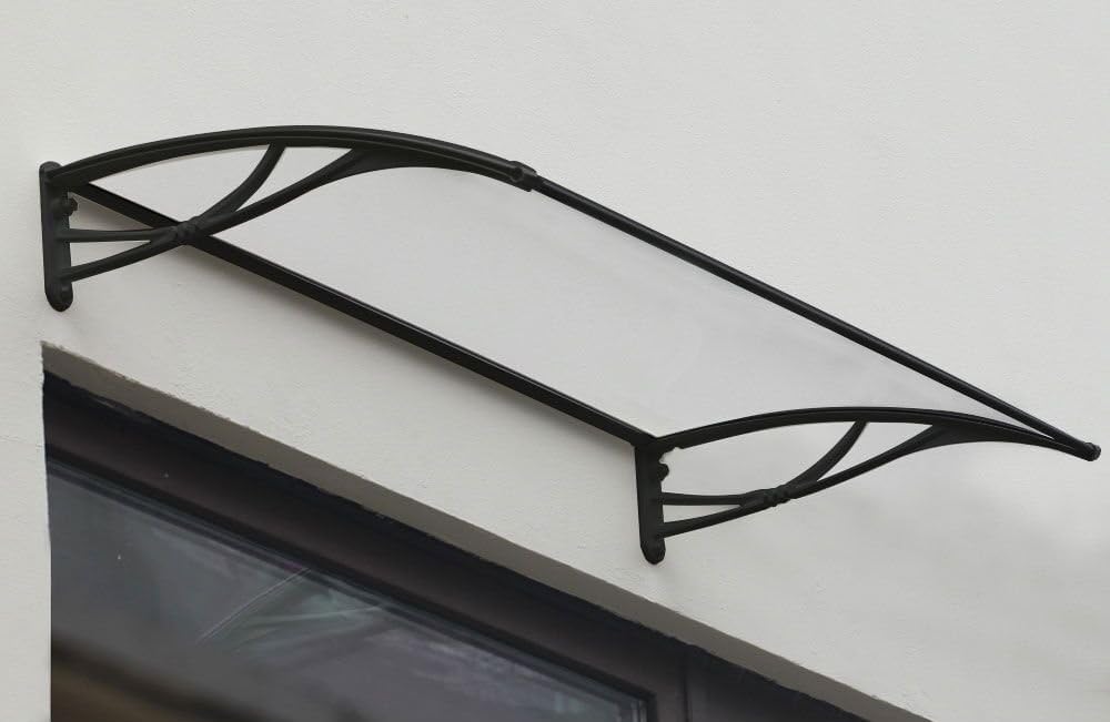 Gray Polycarbonate Door/Window Awning, 47"W x 35"D G30090
