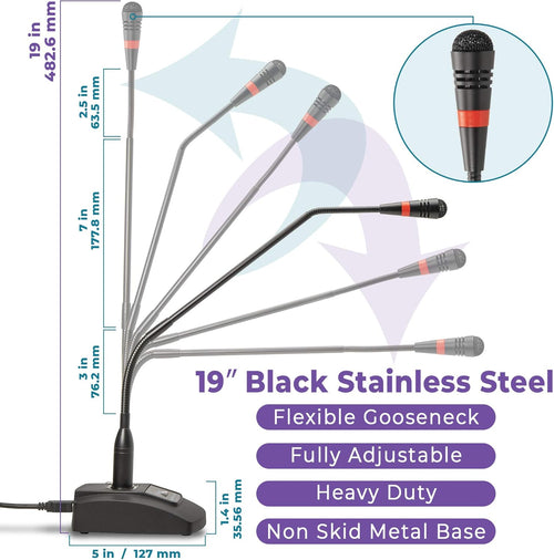 19" Gooseneck Unidirectional USB Microphone with Mute Button, Pack of 2 G5379