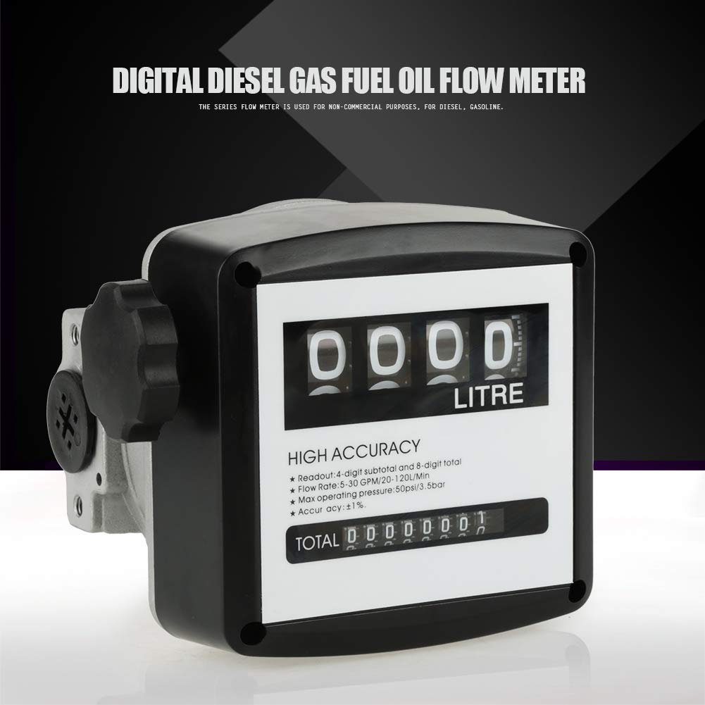 Digital Aluminum Flow Meter with 4-Digital Batch Display Pack of 2 E814983