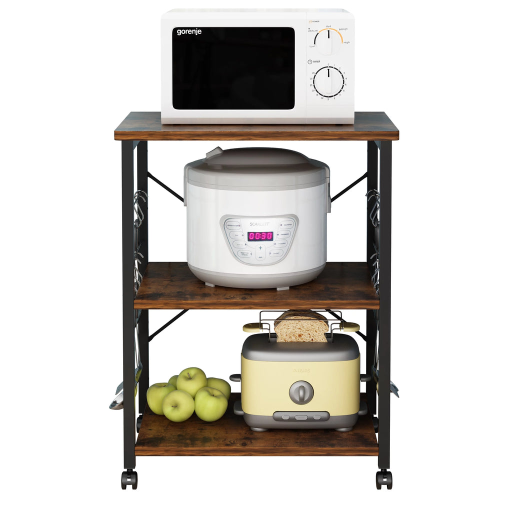 3-Tier Rolling Kitchen Cart with Metal Frame H23912
