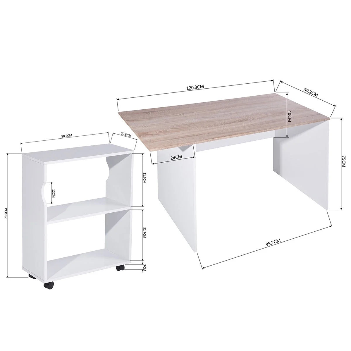L Shape Computer Desk with Bookcase F915554