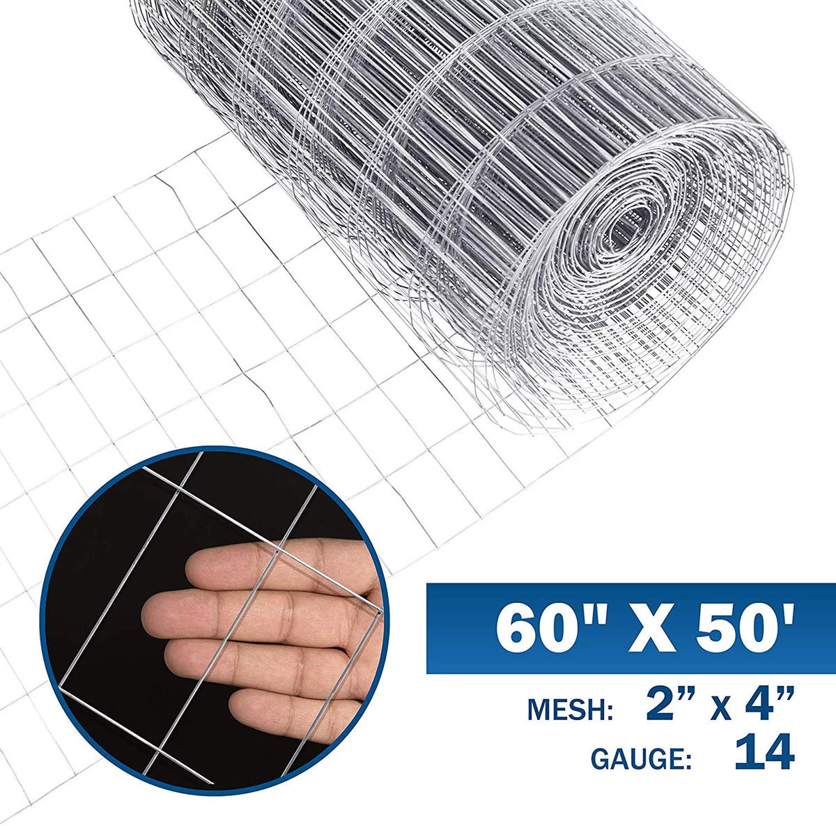 14 Gauge Galvanized Welded Wire Mesh 2 inch by 4 inch 5 ft. x 50 ft. R15063