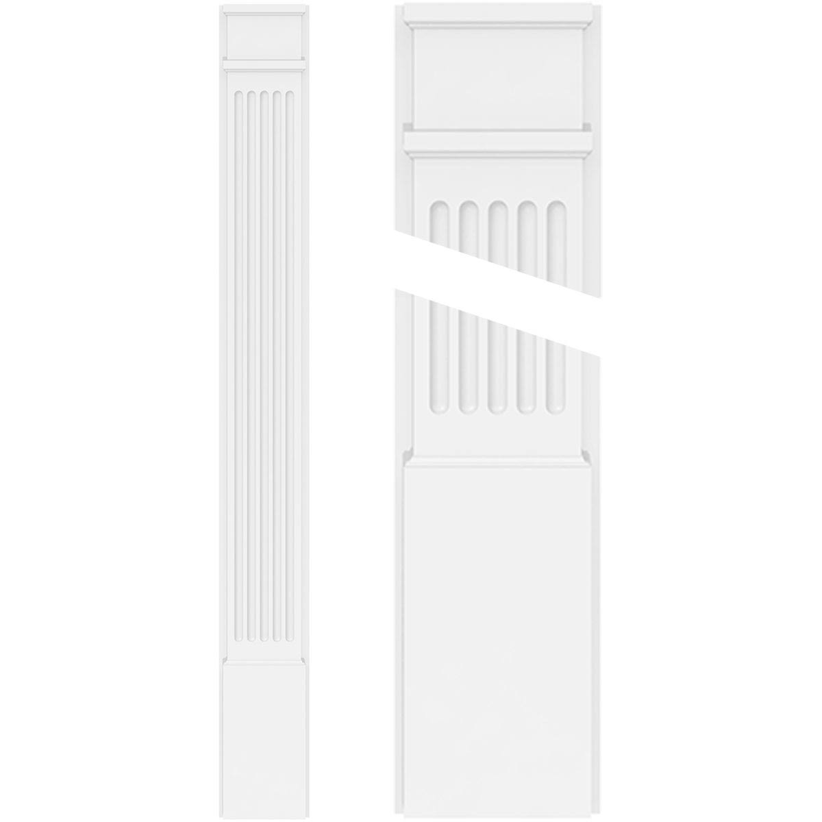 Fluted PVC Pilaster with Decorative Capital and Base (Pair) P435845
