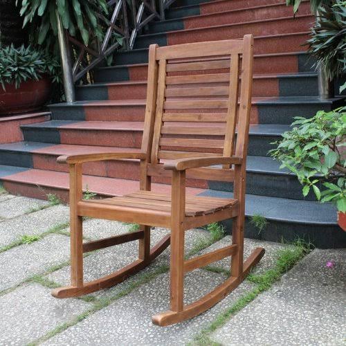Brown Acacia Porch Rocker F136470