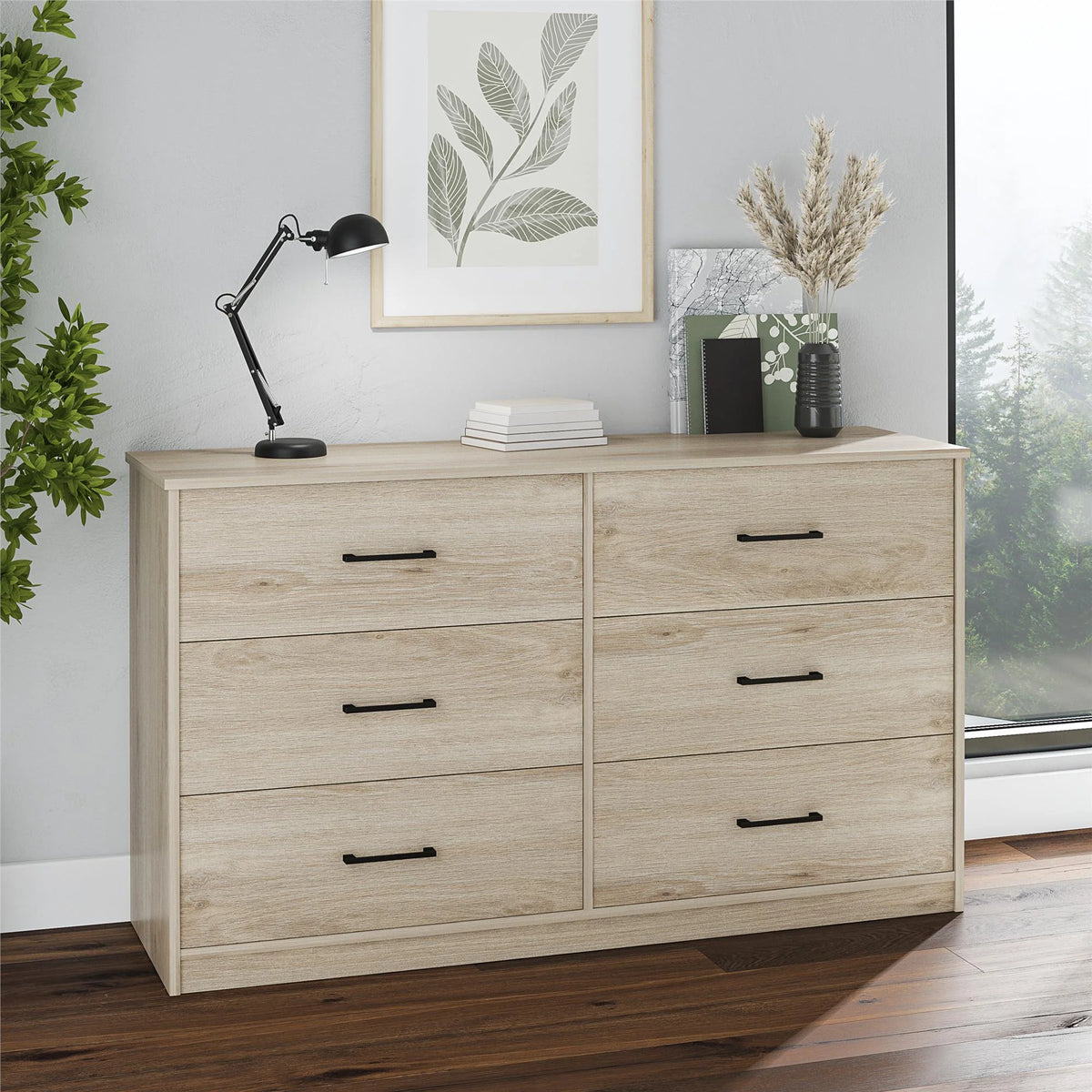 Black 6 Drawer Dresser R61143