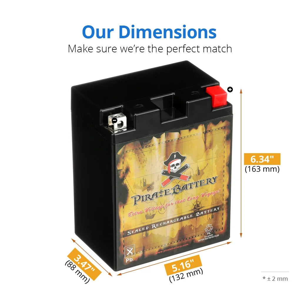 12 Volt 12 Ah 210 CCA Motorcycle Battery Q727
