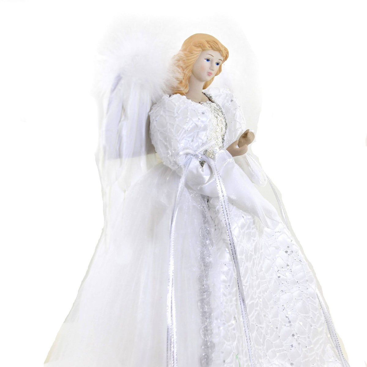 Snow White Angel Feather Wings Christmas Tree Topper W901