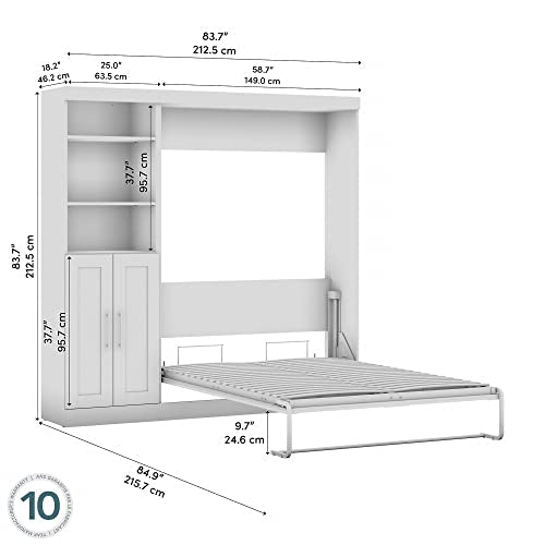 Bark Grey Full Murphy Bed with Drawers G3815