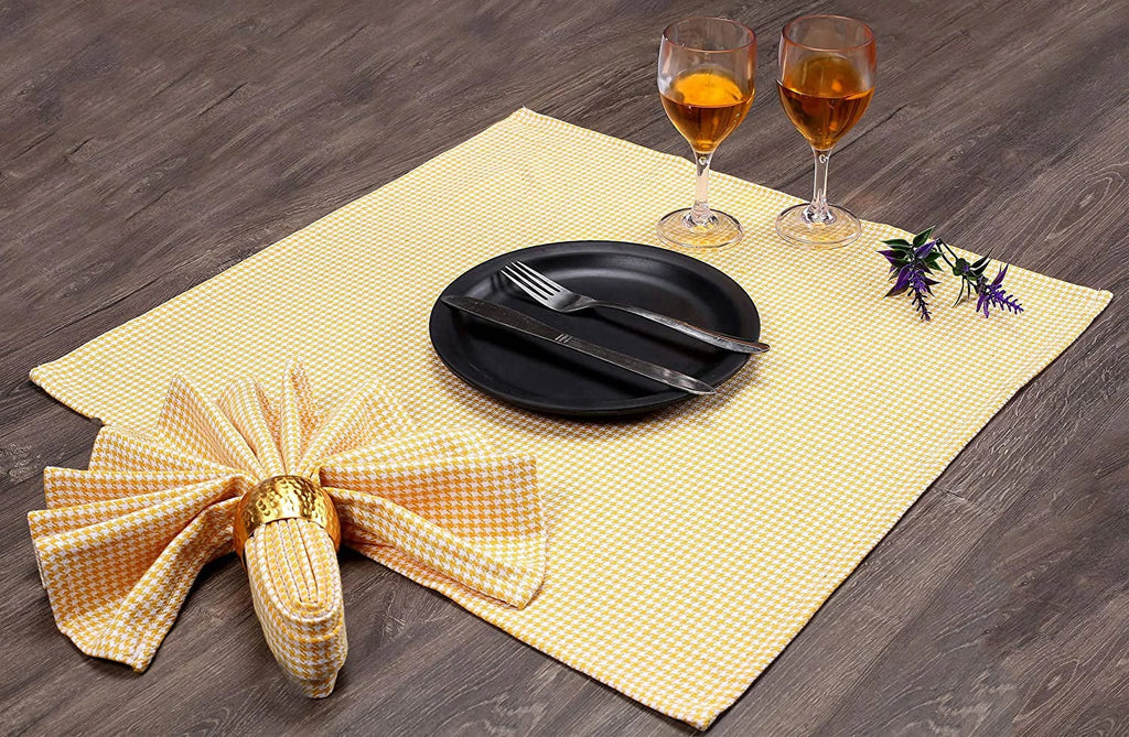 Reusable Cotton Houndstooth Cloth Napkin Set of 12 S674