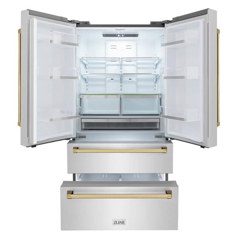 36 in. 4-Door French Door Refrigerator with Ice Maker in Stainless Steel F969553
