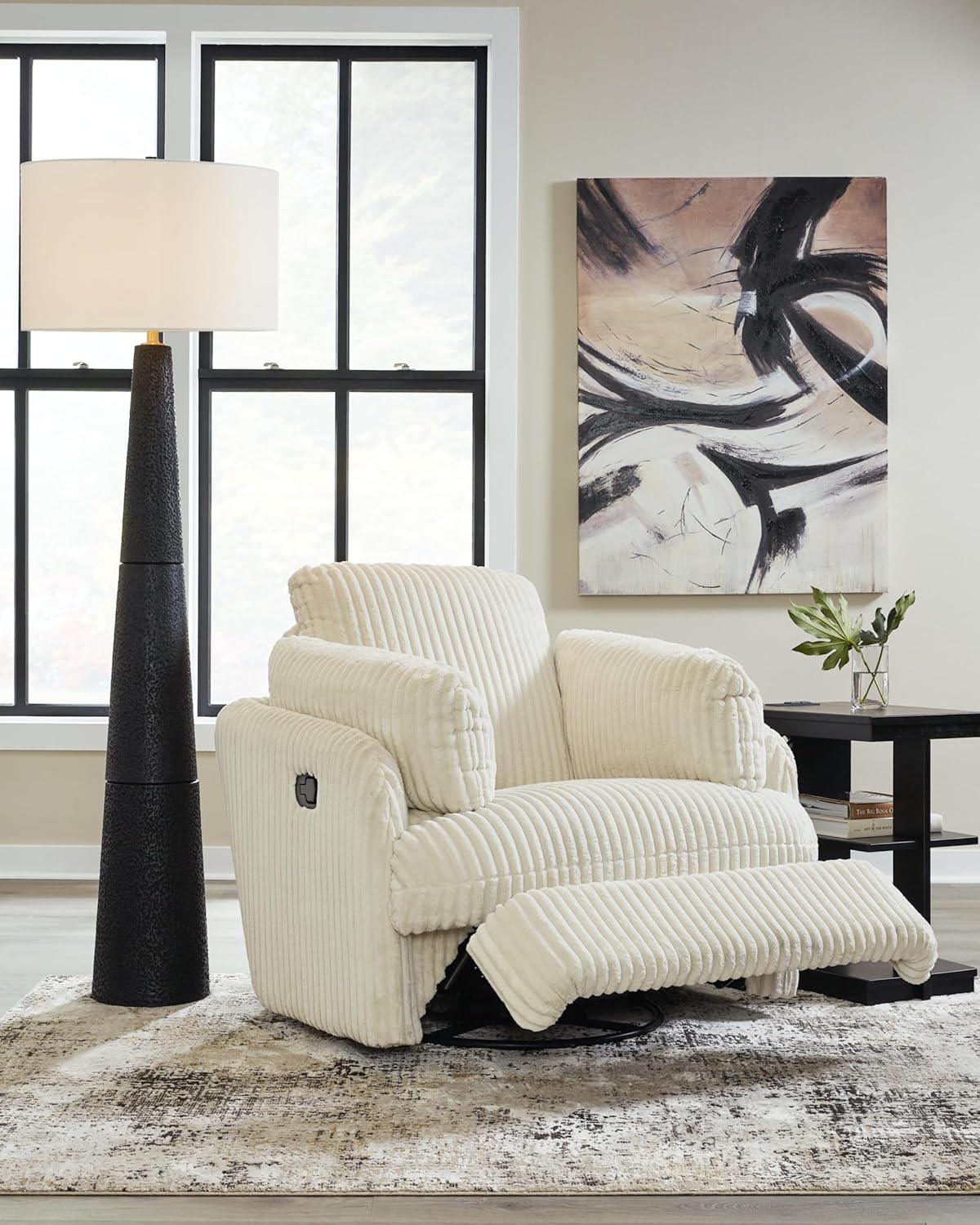 White Swivel Glider Recliner J4053
