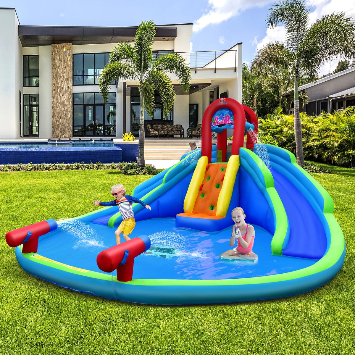 Inflatable Wet & Dry Bounce House with Blower X57775