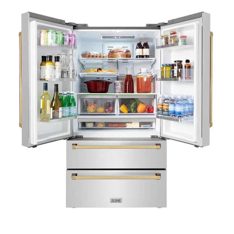 36 in. 4-Door French Door Refrigerator with Ice Maker in Stainless Steel F969553