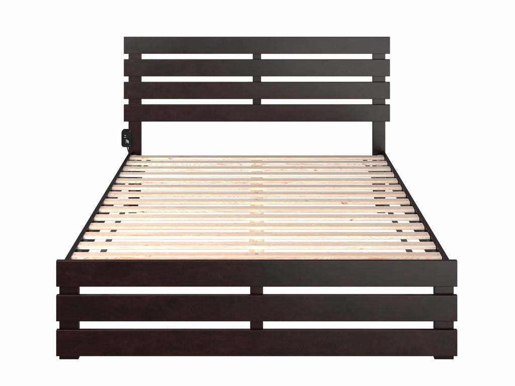 Queen Wood Platform Bed Frame with Headboard and Footboard P2530