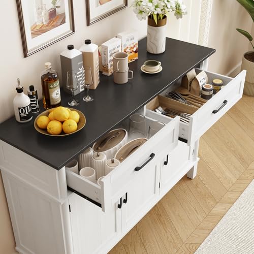 Black 48 Inches Buffet Cabinet with Storage C54700
