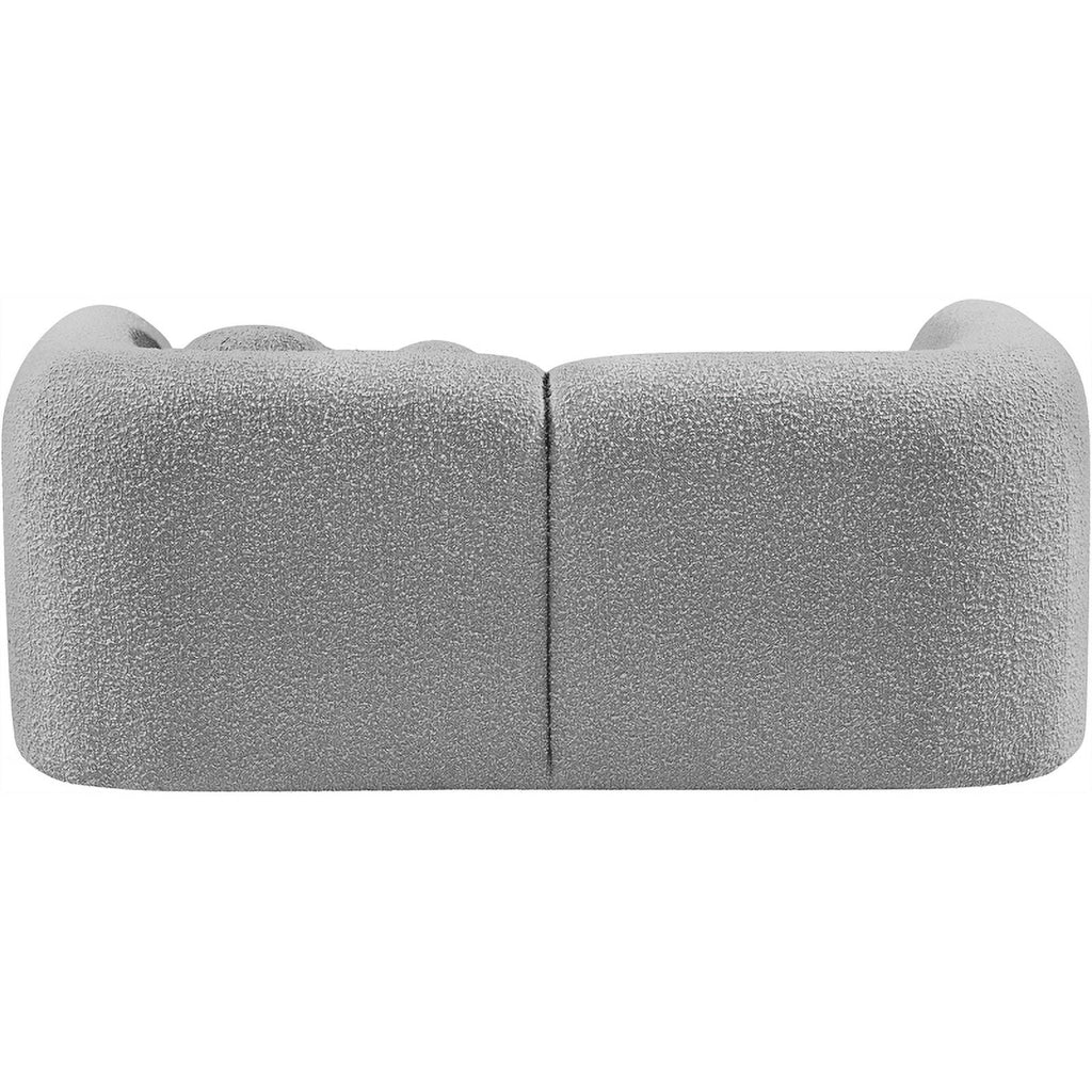 Grey Boucle Fabric Loveseat R54794