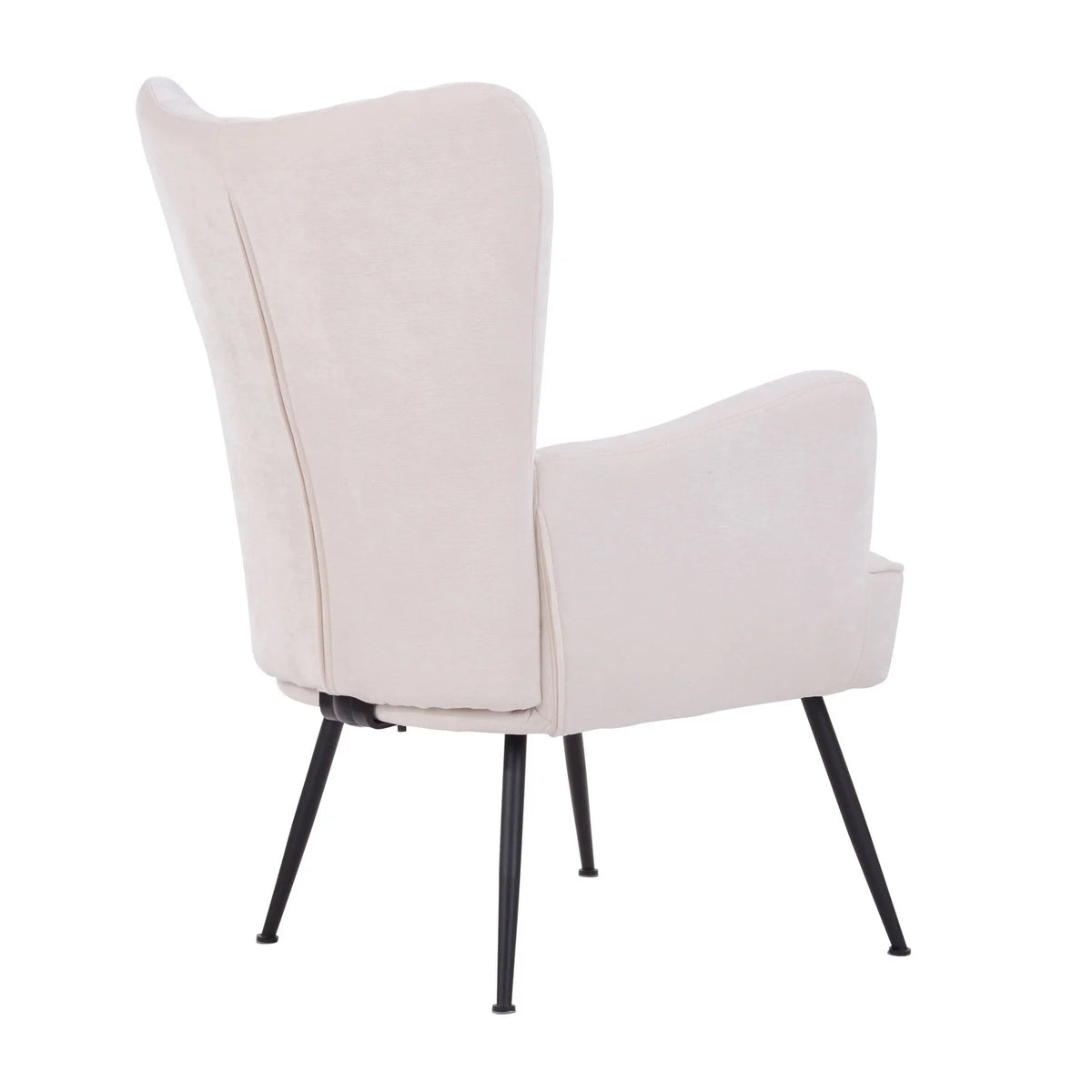 White Upholstered Fabric Accent Chair with Wooden Legs W51180