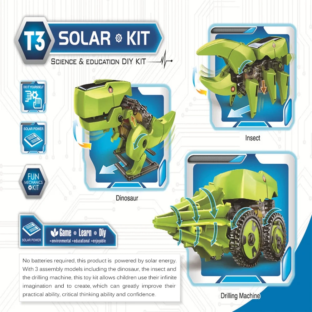 3 in 1 Solar Robot DIY STEM Science Experiment Assembly Model R519968