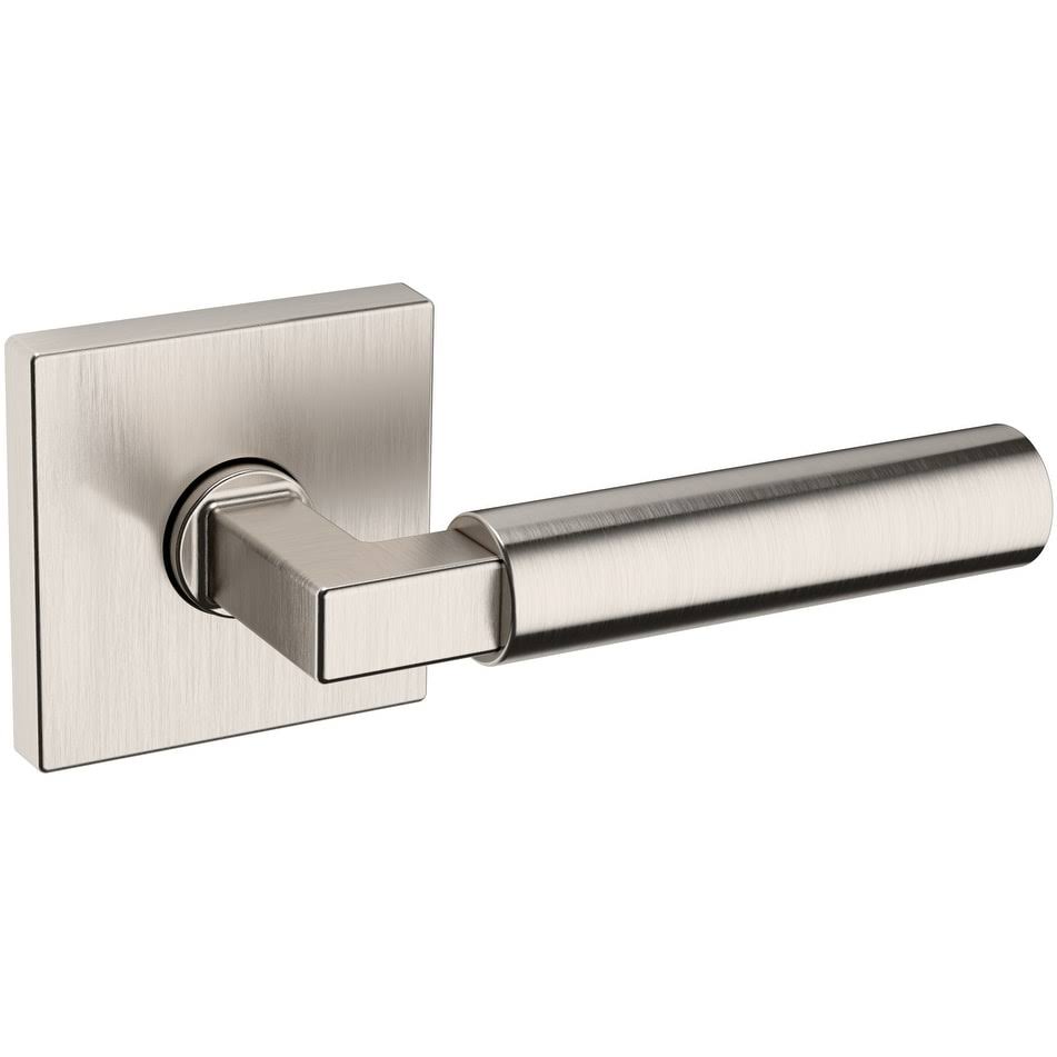 Satin Nickel Passage Door Lever Set with Square Rose H46419