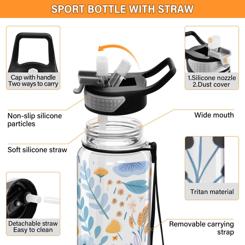 32oz Tritan Water Bottles with Straw Leakproof BPA Free Clear E35223