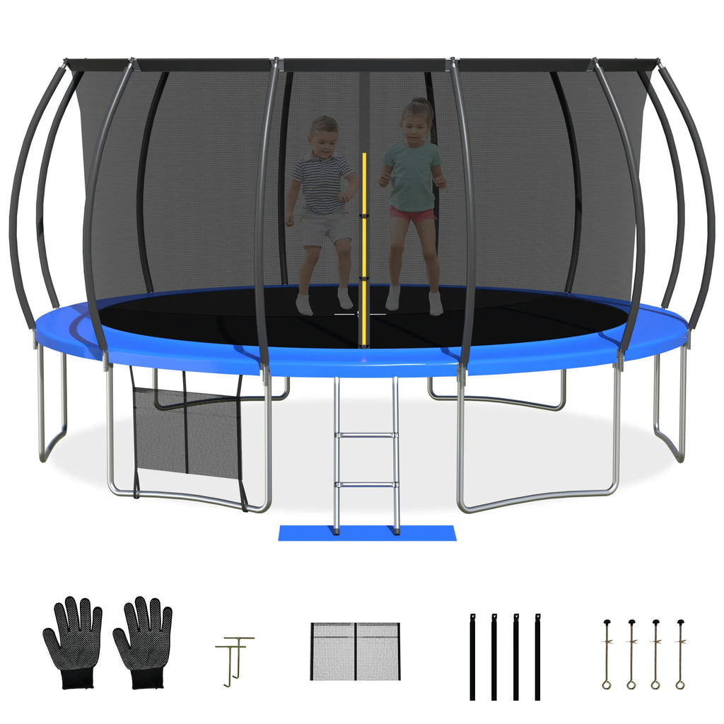 16 FT Trampoline with Safety Enclosure Net and Ladder R40846