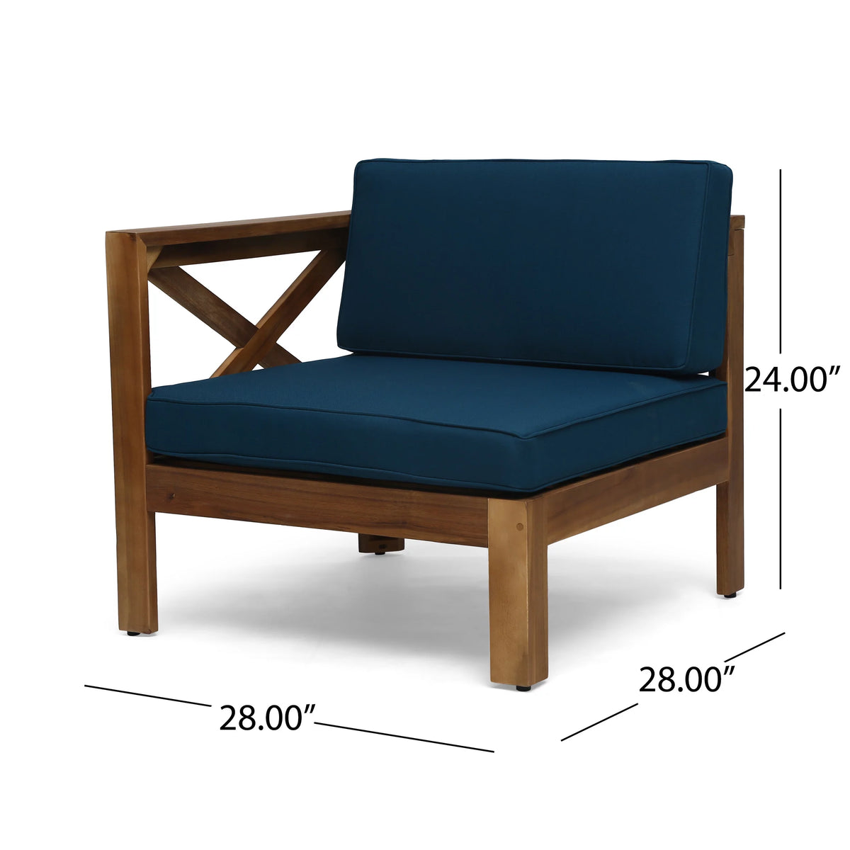 Acacia Wood 5 Piece 3-Seater Sectional Sofa Set E106