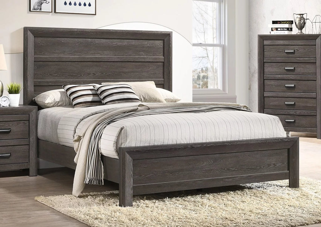 Queen Size 5pc Bedroom Furniture Set with Dresser Mirror Nightstand C1133