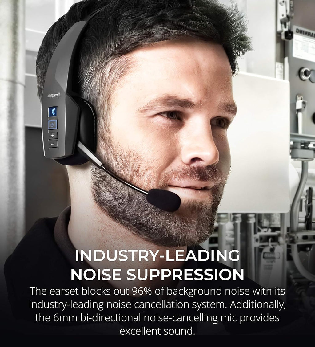 Noise Canceling Bluetooth Headset with Carrying Case and Replacement Ear Pads Q4079