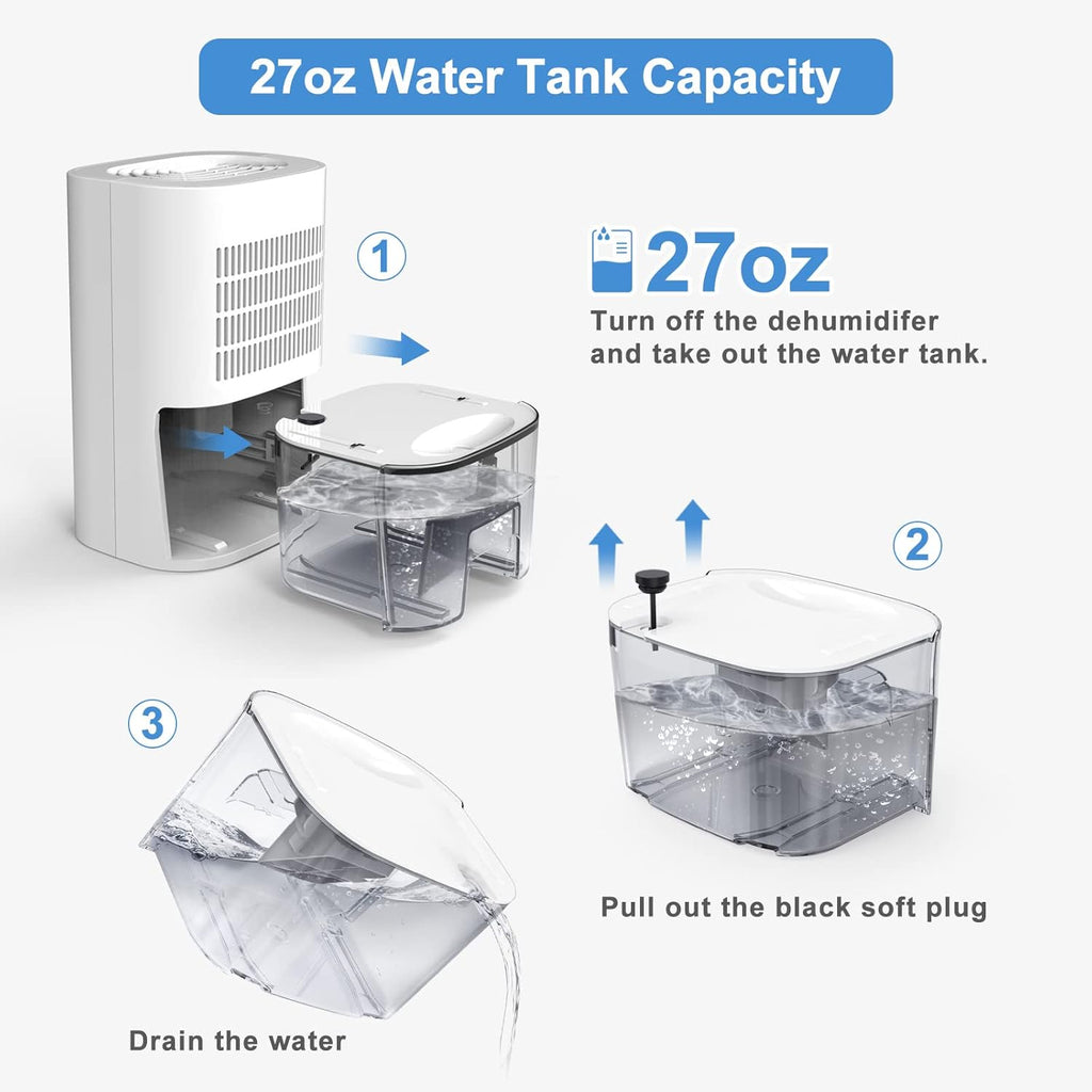 Portable Compact 27oz Mini Dehumidifier Pack of 2 O9894