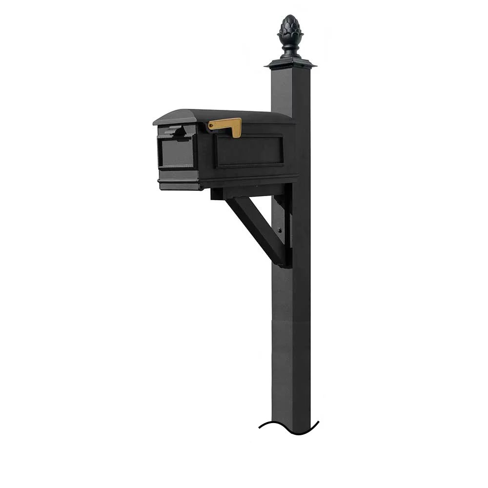 Black Mailbox with Pineapple Finial O5973