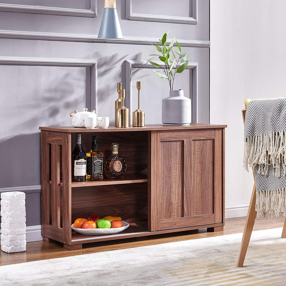 Storage Cabinet Sideboard Buffet Table with Sliding Door I86963