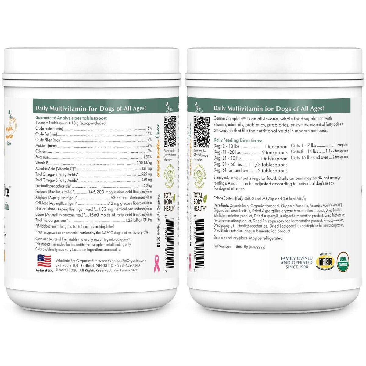 Organic Pumpkin Supplement for Dogs B274653