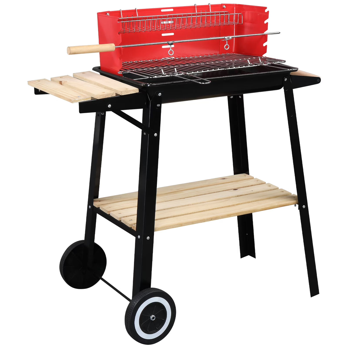Square Enamel Charcoal Oven Black Red P8715