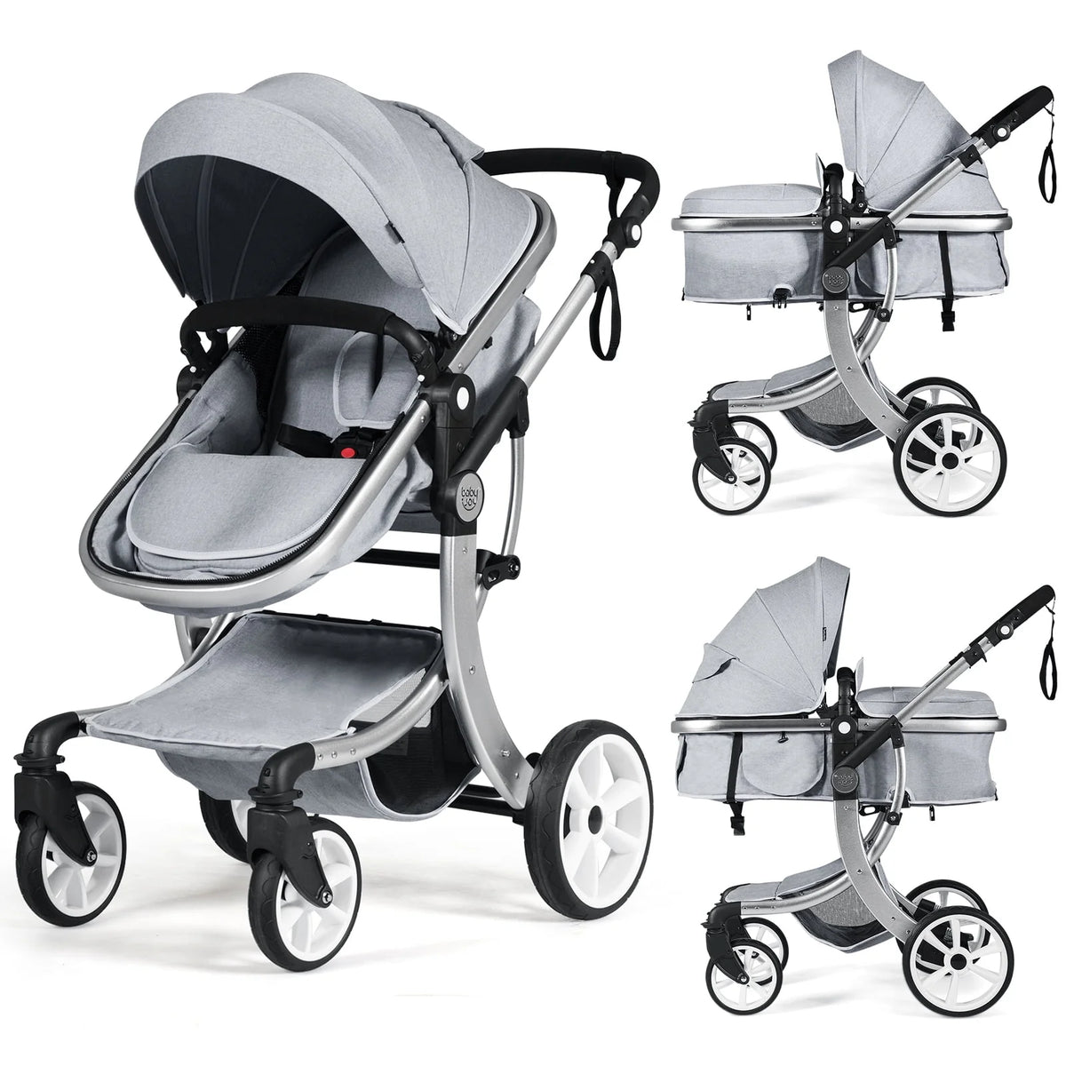 2-in-1 Baby Stroller with Reversible Seat Black M421