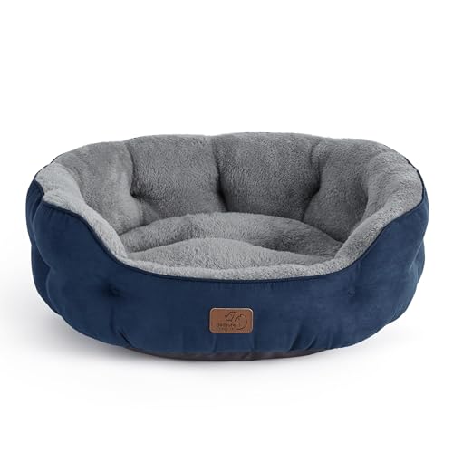 Round Washable Pet Bed with Slip-Resistant Bottom, 20 Inches E19668