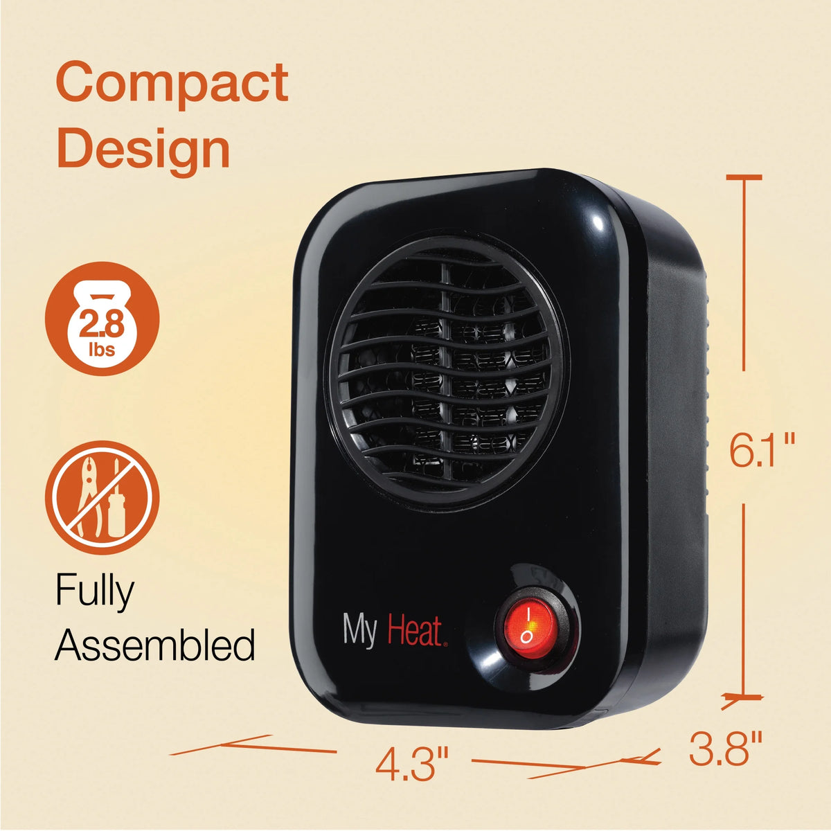 6" 200W Personal Tabletop Space Heater O407