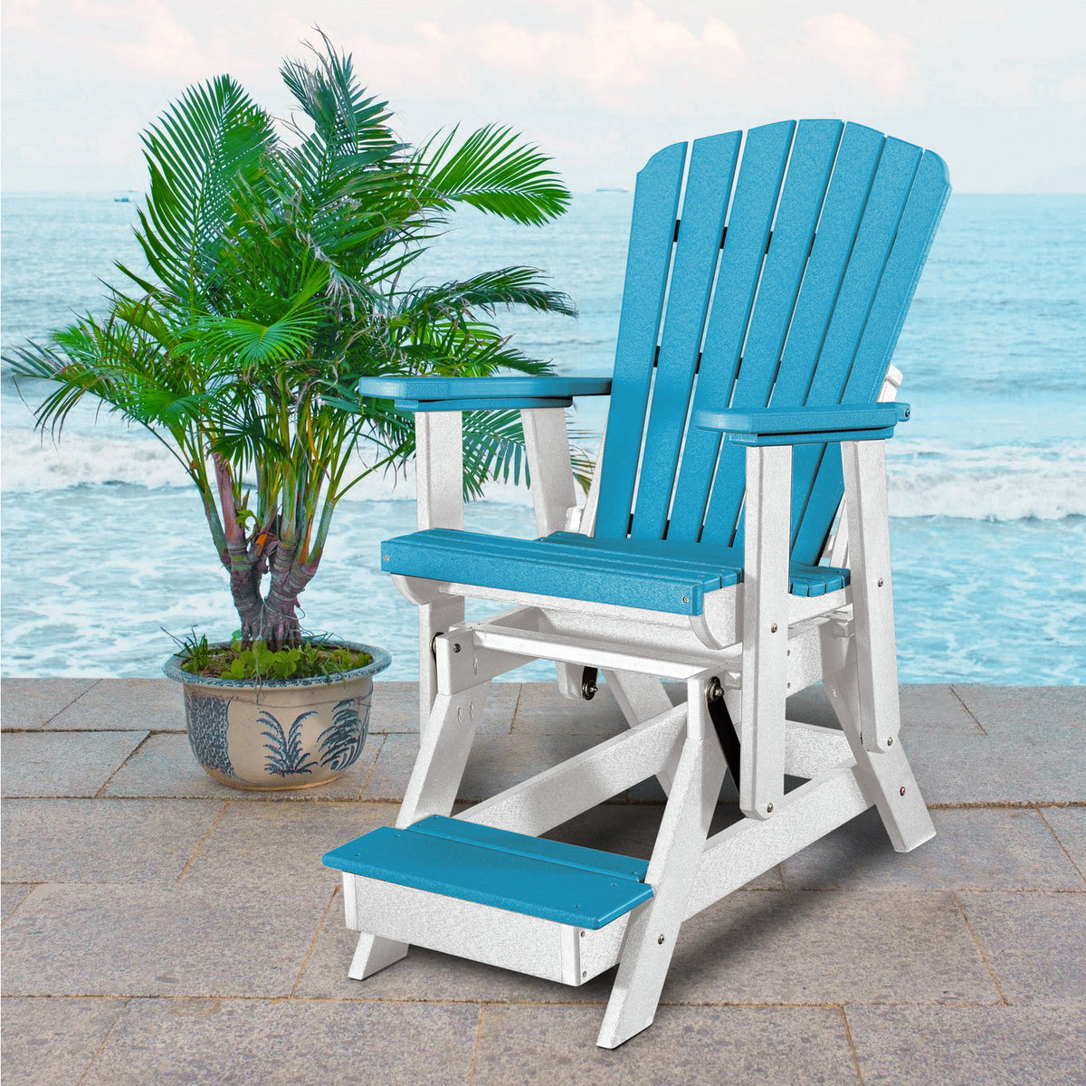 Double Balcony Height Glider with Center Table L46876